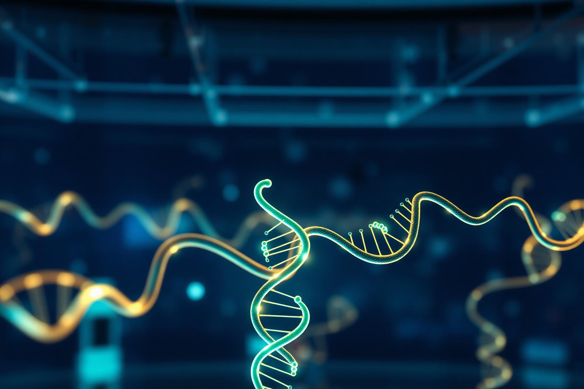 Scientific research laboratory with peptide molecular structures